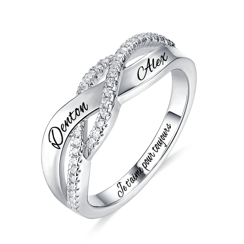 Bague Argent Torsadée Personnalisée | Bijou Fin - Callie FR