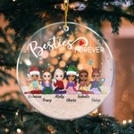 Personalised Besties Forever Acrylic Ornament with Hole Gift for Best Friend