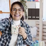 Tazza in ceramica a tema cucito personalizzata con nome Regalo di compleanno per la festa della mamma per la madre amante del cucito