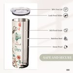 Personalisierte Nähen Thema Food Grade 20oz Skinny Tumbler mit Deckel und Stroh Reinigung Bürste Geburtstag Muttertag Geschenk für Mutter Nähen Liebha