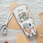 Personalized Sewing Theme Food Grade 30oz Curved Tumbler with Lid Birthday Mother's Day Gift for Mother Sewing Lover