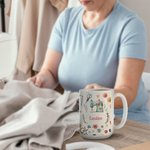 Tazza in ceramica a tema cucito personalizzata con nome Regalo di compleanno per la festa della mamma per la madre amante del cucito