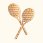 Personalised Food Grade Wooden Tennis Racket Salad Servers with Engraved Text Set of 2 Funny Gift for Tennis Lovers