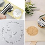 Personalised Wedding Book Embosser Stamp Hand Held Embosser Set with Initial and Name Wedding Gift for Couples Newlyweds