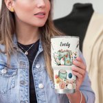 Gobelet avec Couvercle Paille Coupe Personnalisée avec Nom Cadeau d'Anniversaire pour Amateur de la Couture