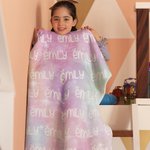 Personalised Cartoon Cute Font Fleece Blanket with Name and Gradient Color High Quality Super Soft Home Decor Birthday Gift for Kids