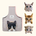 Sac de rangement personnalisé en toile pour laine crochetée avec pochette détachable pour chat mignon Cadeau pour les amateurs de tricot