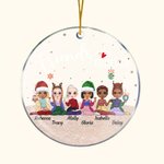 Ornement en Acrylique Personnalisé avec Nom et Dessin des Filles Thème Amitié Cadeau d'Anniversaire Noël pour Sœur Amie