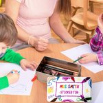 Personalised Rainbow Crayon Food-grade Metal Biscuit Tin Teacher Stuff Storage Tin with Name and Text Teacher Supply Teacher Appreciate Gift