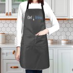 Tablier de chef en tissu Oxford imperméable et personnalisé avec nom Cadeau d'anniversaire de pendaison de crémaillère pour les amoureux de la cuisine