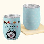 Henkilökohtainen Trouble Maker Pet Portrait 12oz Wine Tumbler Syntymäpäivälahja lemmikkieläinten ystäville
