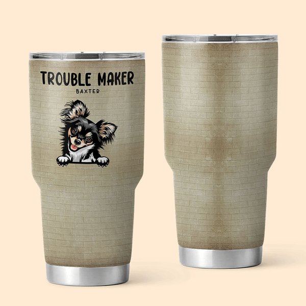 Henkilökohtainen söpö Trouble Maker 30oz Tumbler juomat nimi syntymäpäivälahja lemmikkieläinten ystävälle