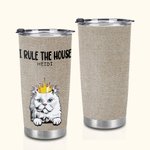 Vaso personalizado We Rule The House 20oz Regalo de cumpleaños para un amante de las mascotas