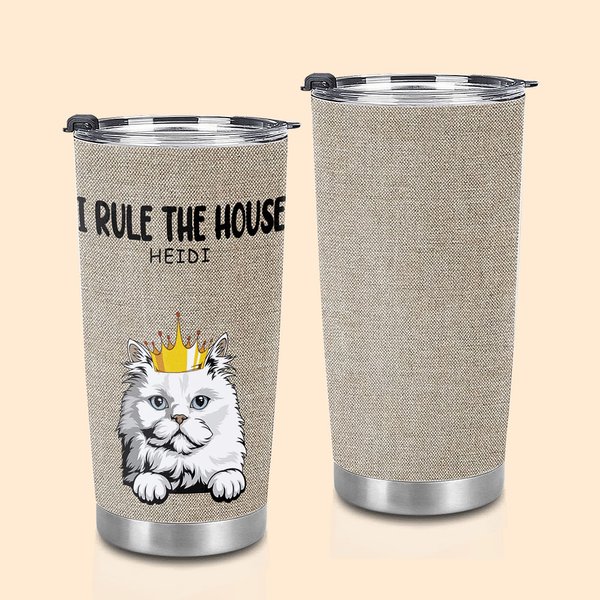 Vaso personalizado We Rule The House 20oz Regalo de cumpleaños para un amante de las mascotas