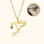 Personalisierte Kolibri Birthstone Halskette mit Perlen Kugelkette Geburtstag Muttertag Geschenk für Mama Oma