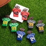 Personalized Handmade 3D Football Jersey Clay Earrings with Number Sterling Silver Post Birthday Game Day Gift for Football Fans Football Mom