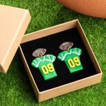 Personalized Handmade 3D Football Jersey Clay Earrings with Number Sterling Silver Post Birthday Game Day Gift for Football Fans Football Mom