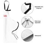 Tablier de chef en tissu Oxford imperméable et personnalisé avec nom Cadeau d'anniversaire de pendaison de crémaillère pour les amoureux de la cuisine