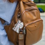 Personalised Graffiti Pencil Apple Style Acrylic Keychain with Initial and Name