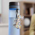 Personalised Graffiti Pencil Apple Style Acrylic Keychain with Initial and Name