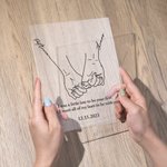 Gepersonaliseerde Handen Houden Lijn Kunst Acryl Plaque Valentijnsdag Verjaardagscadeau Home Decoratie voor Koppel