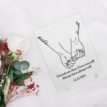 Gepersonaliseerde Handen Houden Lijn Kunst Acryl Plaque Valentijnsdag Verjaardagscadeau Home Decoratie voor Koppel