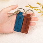 Porte-clés en Cuir Personnalisé avec Nom et Fleur de Naissance Cadeau d'Anniversaire et de Mariage pour Elle