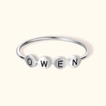 Personalised Dainty Initials Stacking Ring in Silver Women's Day Birthday Anniversary Gift for Her