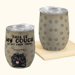 Personalised This Is Our Couch Wine Tumbler with Straw 12oz Cute Cat Dog Cup Birthday Gift for Pet Lover Owner