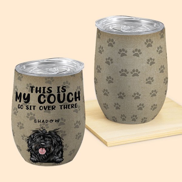 Personalized This Is Our Couch Wine Tumbler with Straw 12oz Cute Cat Dog Cup Birthday Gift for Pet Lover Owner