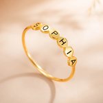 Personalised Dainty Initials Stacking Ring in Silver Women's Day Birthday Anniversary Gift for Her