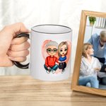 Personalized Couple Cartoon Image  I Love You Mug with Black Handle Valentine's Day Gift for Couple