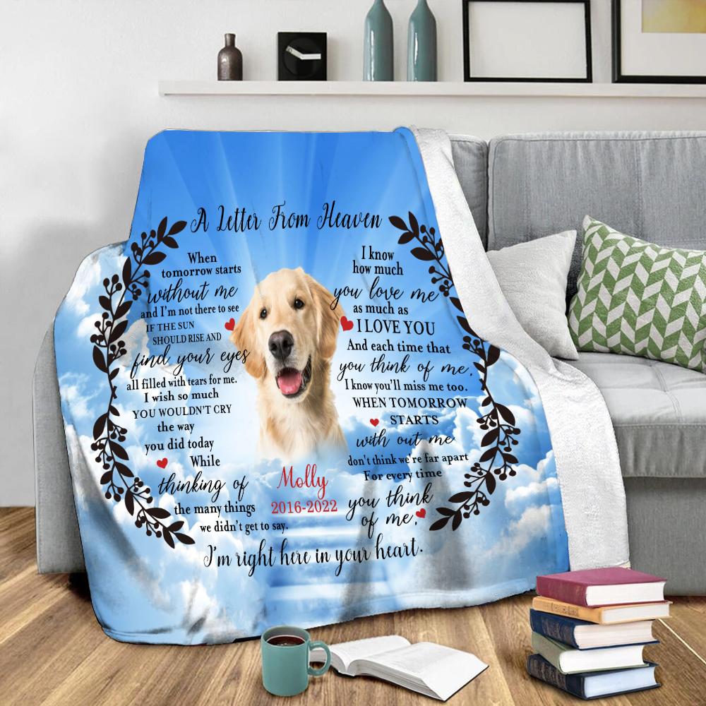 Personalized memorial blanket a letter from heaven sympathy gift callie