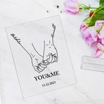 Gepersonaliseerde Handen Houden Lijn Kunst Acryl Plaque Valentijnsdag Verjaardagscadeau Home Decoratie voor Koppel