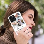 Coque pour iPhone Personnalisée avec Nom Date et 6 Photos Cadeau Anniversaire Saint-Valentin pour Couples
