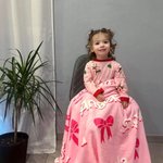 Personalizado de alta calidad super suave muñeca rosa inspirado en la manta de moda Elementos lindos sofá manta decoración del hogar fiesta de cumplea