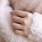 Personalised Dainty Initials Stacking Ring in Silver Women's Day Birthday Anniversary Gift for Her