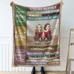 Personalized Besties Make The World Beautiful Colorful Trendy Super Soft Blanket Birthday Gift for Besties Sisters