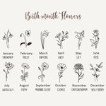 Porte-clés en Cuir Personnalisé avec Nom et Fleur de Naissance Cadeau d'Anniversaire et de Mariage pour Elle