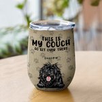 Personalised This Is Our Couch Wine Tumbler with Straw 12oz Cute Cat Dog Cup Birthday Gift for Pet Lover Owner