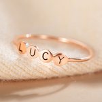 Personalised Dainty Initials Stacking Ring in Silver Women's Day Birthday Anniversary Gift for Her