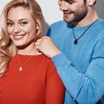 Personligt kärlekshjärtat parhalsband med text Alla hjärtans dag-present för par 2 st