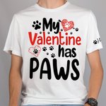 Personalised My Valentine Has Paws T-Shirt Hoodie Sweatshirt with Pet Names Valentine's Day Gift for Pet Lover