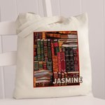 Sac à dos en toile avec nom pour les amoureux des livres.