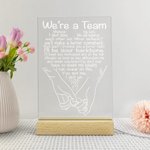 Veilleuse LED arc-en-ciel personnalisée Pinky Promise Love Vows avec socle en bois Décoration d'intérieur Cadeau de Saint-Valentin pour couple