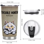Gepersonaliseerde Leuke Hond Kat Trouble Maker 20oz Tumbler voor Huisdierliefhebber