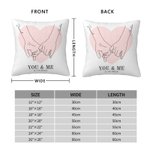 Personalised You & Me Holding Hands Line Art Cushion Throw Pillow Cover Valentine's Day Anniversary Gift for Couple