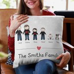 Personalised Family Pyjama Party Theme Pillow Cover Snowflakes Home Decoration Christmas New Year Holiday Gift for Family