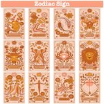 Personalisierte Retro Sternzeichen 20oz mattiertes Glas Becher mit Bambusdeckel und Stroh Geburtstag Astrologie Geschenk für Familie Freund