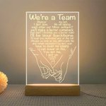 Veilleuse LED arc-en-ciel personnalisée Pinky Promise Love Vows avec socle en bois Décoration d'intérieur Cadeau de Saint-Valentin pour couple